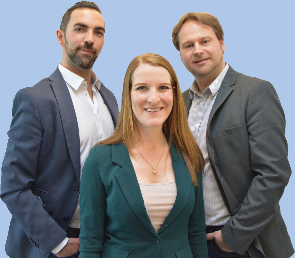 Das Team für die Begleitung von Unternehmensgründungen - Martin Kloibhofer, Verena Gutwirth und Thomas Linder